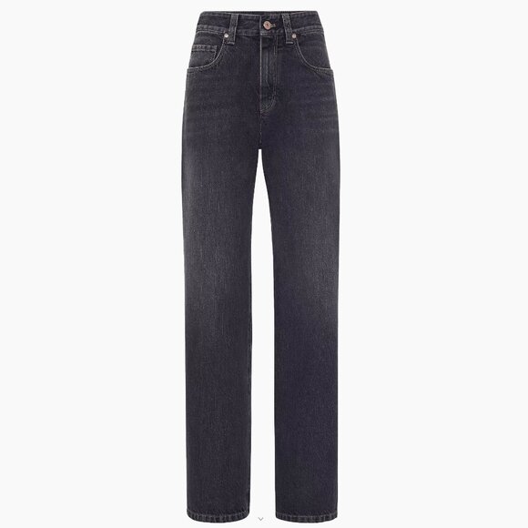 Brunello Cucinelli Monili Tab Jeans Black Denim Relaxed Size 12 New Tag $1,895 - Picture 5 of 16